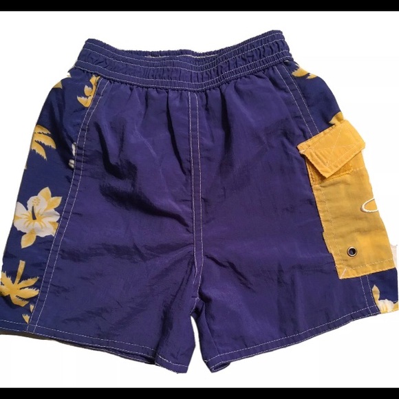 Ocean Pacific OP Toddler Boy Navy & Yellow Swim Trunks, Size 2T - Picture 1 of 5